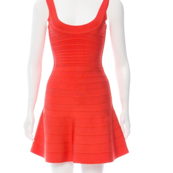 Herve Leger Dresses & Skirts - Like New Herve Leger Coral Dress XXS